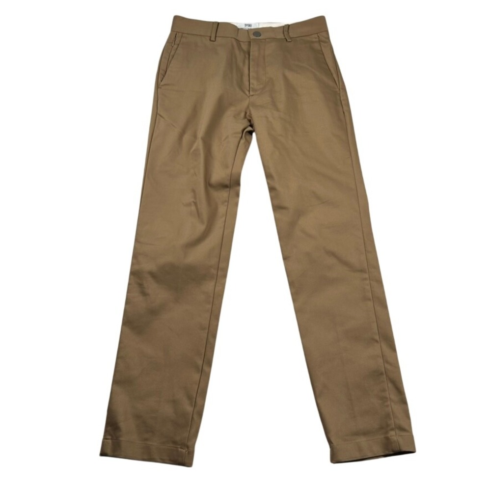 Spoke London Pants Mens 28 Chino Tan Brown Build B Waist 28 SS23-104 Stretch